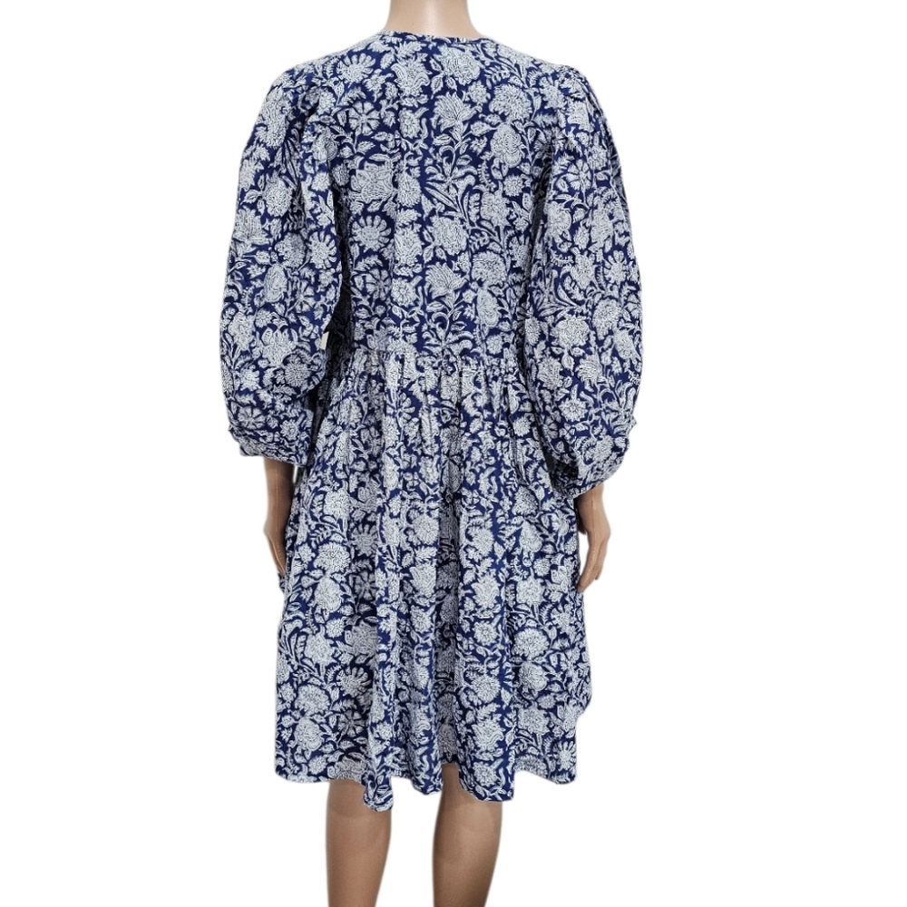 New House Of Sundar Maya Mini Floral Cotton Dress Made In India Handcrafted View 5